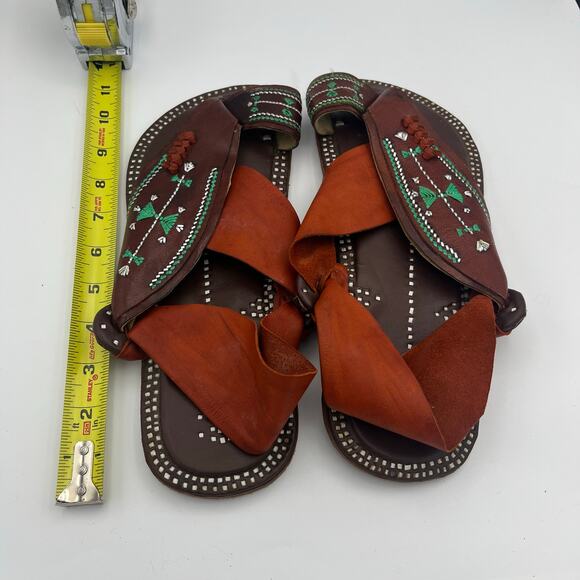 SandCruisers Men's Traditional Arabian Sandals Leather Beaded Size 9 - Picture 9 of 10